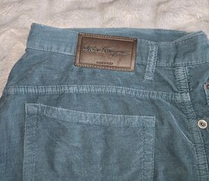 Salvatore Ferragamo Teal Corduroy Men Jeans